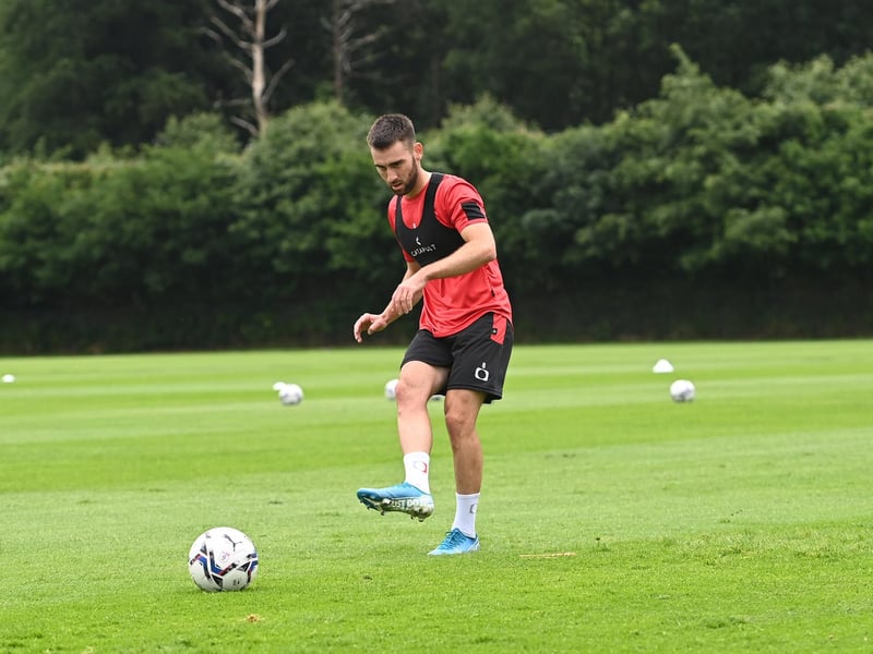 New signing Ben Close works with his team mates for the first time