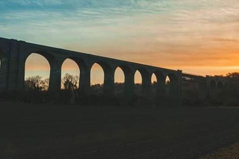 Sunset at the Conisbrough Viaduct. From  @si_s_place
