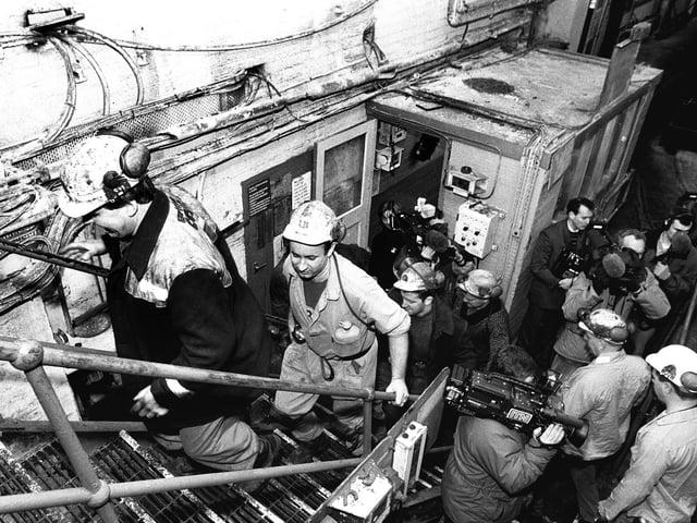 The colliery was closed in 1993, but was reopened a year later by RJB mining, this picture shows miners returning to work.
It remained opened for a further nine years before eventually closing permanently in 2003