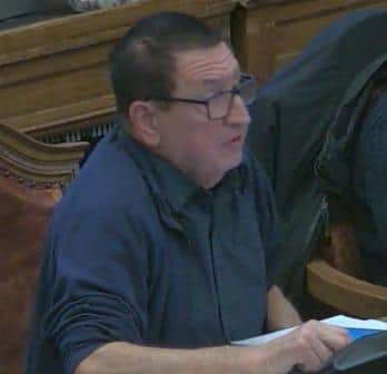 Sheffield City Council West Ecclesfield ward Coun Alan Hooper, speaking during a debate about the withdrawal of a PlayZone plan for Ecclesfield Park, February 2, 2026. Picture: council webcast
