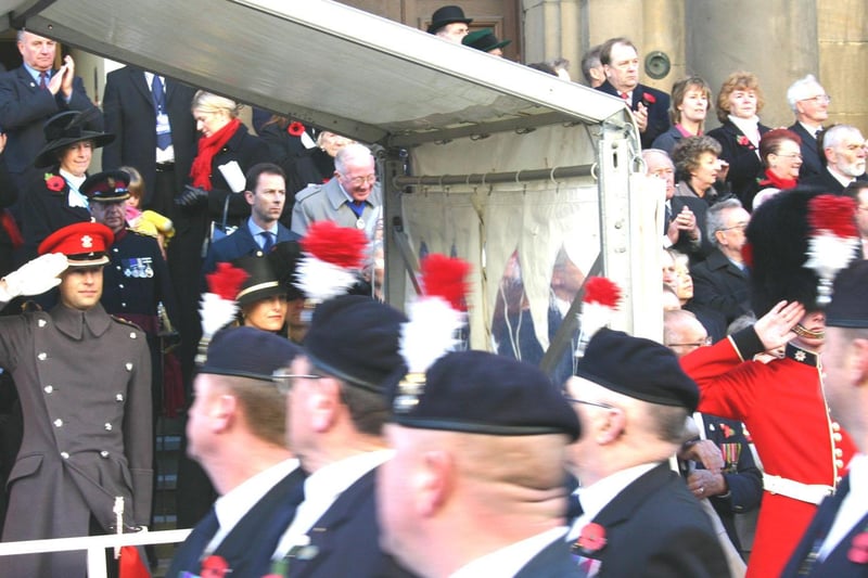 Prince Edward, the Earl of Wessex, salutes ex-servicemen at the 2005 Sunderland Rememberance Sunday parade . Were you there?