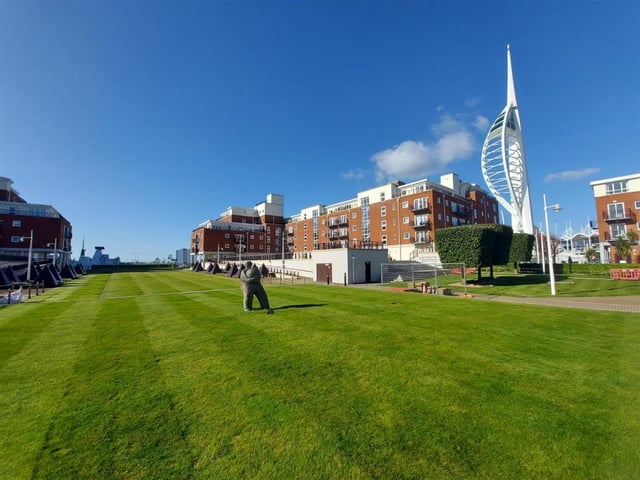 This two bedroom apartment in Gunwharf Quays is on the market for offers in excess of £470,000. It is listed by Nesbitt & Sons Estate Agents, Hampshire.