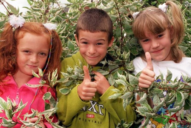 Kids auditioning for a role in Babes in the Wood at Doncaster's Civic Theatre. Lacey Thompson, Adam Thompson and Amy Stephenson. October 1999.