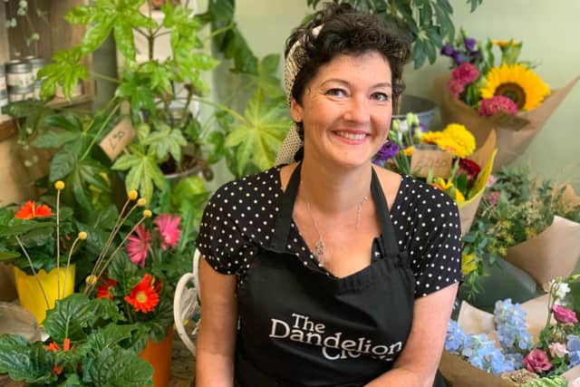Lucy Ashton in her shop, The Dandelion Clock, in Fulwood