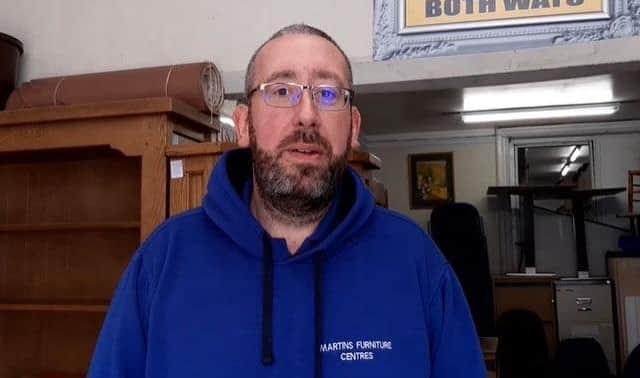 David Martin of Martin's Furniture Centres on Abbeydale Road, Sheffield says that Sheffield City Council Clean Air Zone charges will most likely force his shop to close with the loss of eight jobs