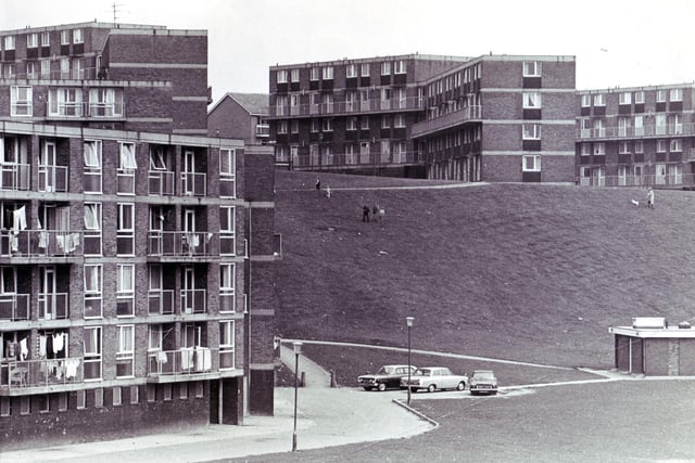 The new blocks of flats that are rising in the Burngreave district of Sheffield in April 1972