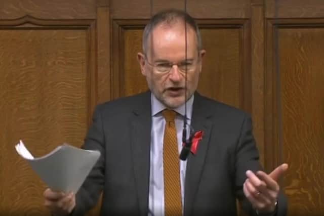 Paul Blomfield, MP for Sheffield Central, challenging the Government on its social care plan in Parliament.