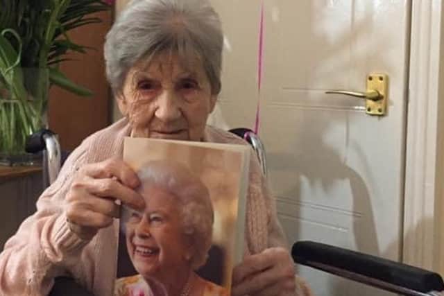 Norah Doyle, from Sheffield, when she marked her 100th birthday. She has died days after her 104th birthday