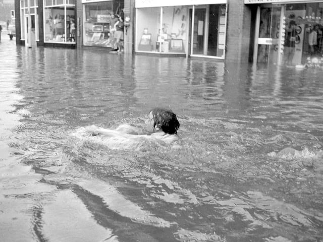 Are you the lone swimmer captured here doing the breaststroke through Mansfield?