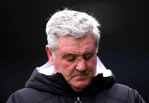 ROCHDALE, ENGLAND - JANUARY 04: Steve Bruce, Manager of Newcastle United reacts after the FA Cup Third Round match between Rochdale AFC and Newcastle United at Spotland Stadium on January 04, 2020 in Rochdale, England. (Photo by Laurence Griffiths/Getty Images)