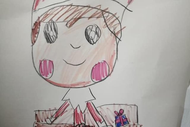 This lovely elf on the shelf was the work of six-year-old Jesse-Jo Allen.