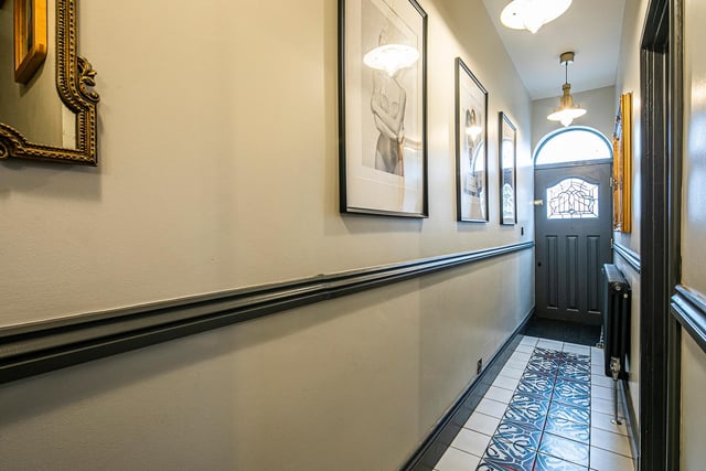 This is the entrance hallway, where the elegant floor tiles command attention.