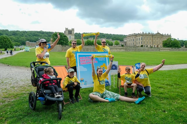 Walkers had the chance for a photo outside Chatsworth House
