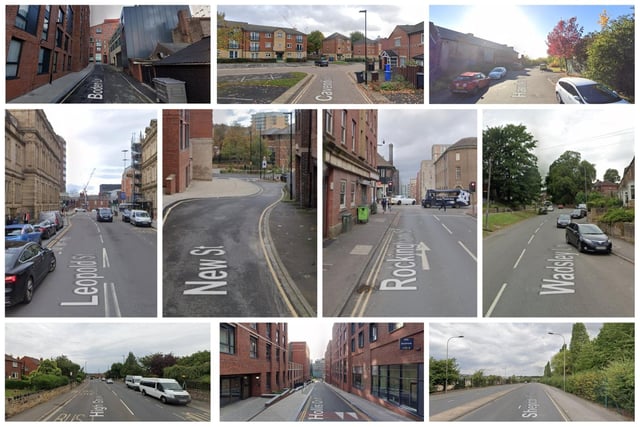 The 10 pictured Sheffield streets were the worst in the city for reports of drug offences in March 2023, according to the latest police figures