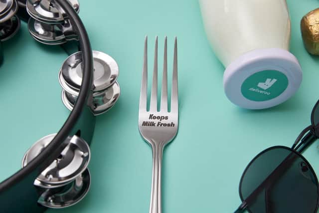 Deliveroo launches ‘commemorootive’ forks for Oasis fans to (Definitely Maybe) keep milk fresh.