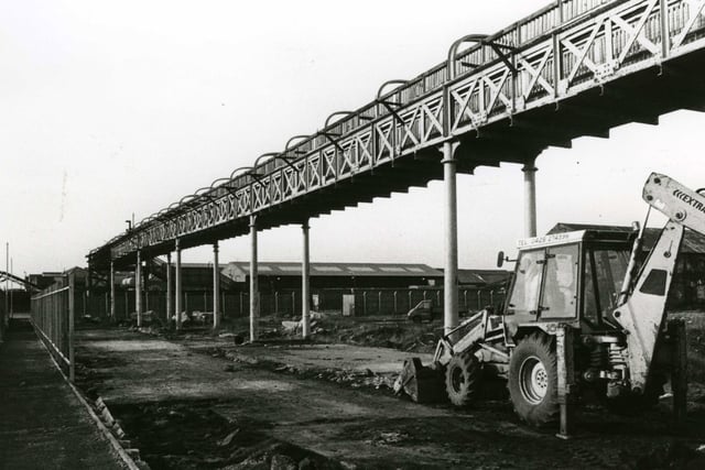The Steelworks Bridge pictured days before it was demolished in February 1992.