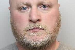 Pictured is Craig Woodhall, aged 41, of Windsor Crescent, Middlecliffe, Barnsley, who has been jailed for 18 years and six months after he admitted murdering his wife with a machete.