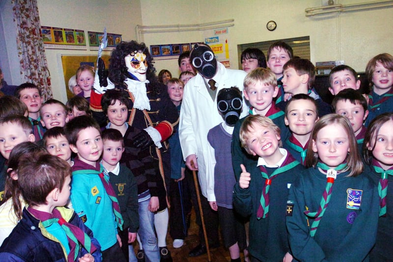 St John's Cubs were joined by Dr Who characters for this 2008 photo. Can you spot someone you know in the photo?