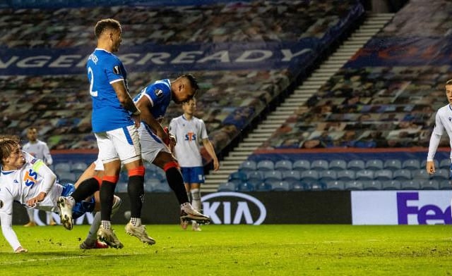 Morelos equalled McCoist's record with a header as a second half substitute to see off stubborn Lech Poznan at an empty Ibrox.