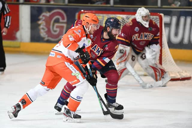 Sheffield Steelers' Andreas valdix competes at Guildford
