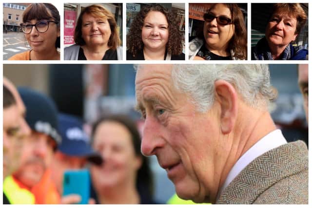 King Charles III, main picture, is the new Monarch – and Sheffield residents have told of their hopes for the man known until this week as Prince Charles.
PIctured left to right are Emma Shamma, Janice Wells, Heather Deffley, Biance Winch, and Clare Gibson