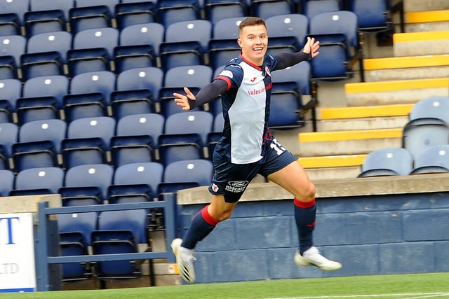 Tait celebrates his goal which came in just the third minute.