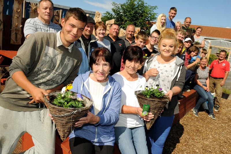 South Tyneside Positive Activities members, Glen Westley and Catherine Tremlett-Mullen were pictured in 2014 as they handed hanging baskets to Anne Alderson and Jean Easton, at Boldon Allotments. Does this bring back happy memories?