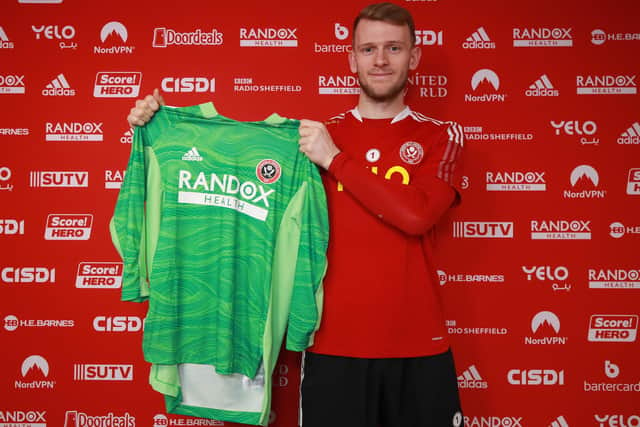 Adam Davies pictured after signing for Sheffield United: Simon Bellis/Sportimage