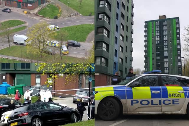 Dozens of police officers are on scene at Callow Drive in Gleadless, Sheffield, after a man was shot dead at around 1.30am last night (April 9).