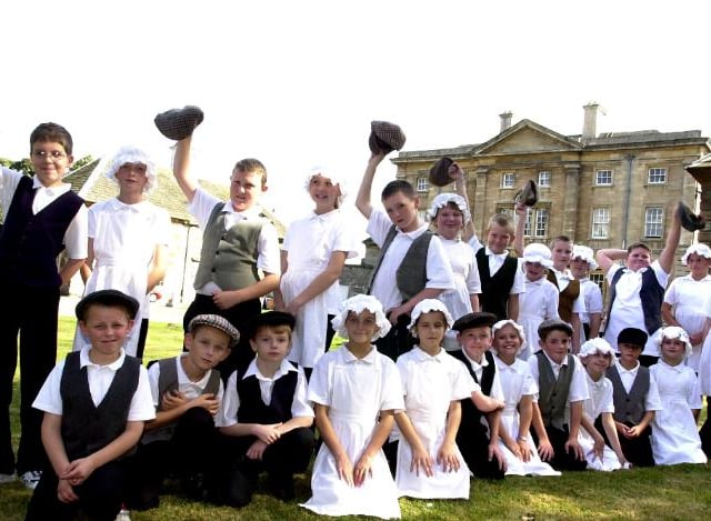 Woodlands Primary School visit the hall and dress up in Victorian clothes in 2003.