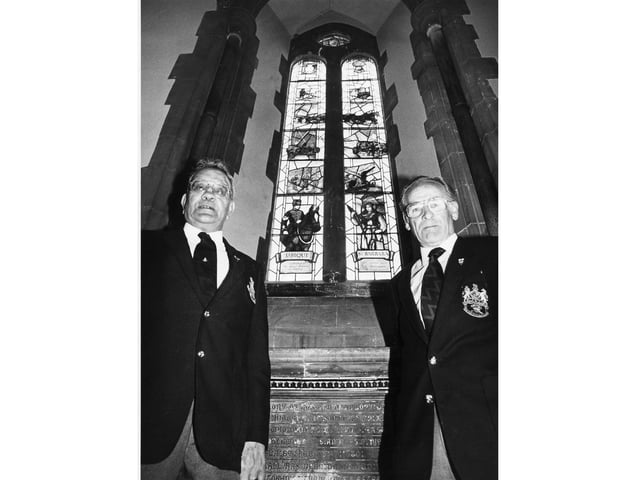 The stained glass windows at the Royal Garrison Church in Old Portsmouth.