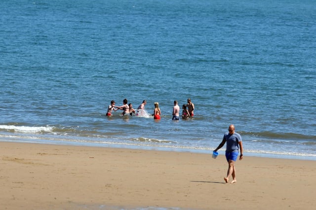 It even was warm enough for families to enjoy a dip in the sea in Seaburn.