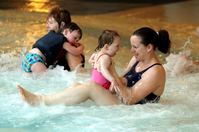 March 2008. Southsea's Pyramids has had a stay of execution as it was due to close at the end of the month
Pictured are parents and toddlers enjoying the swimming pool. Picture: Paul Jacobs (081019-2b)