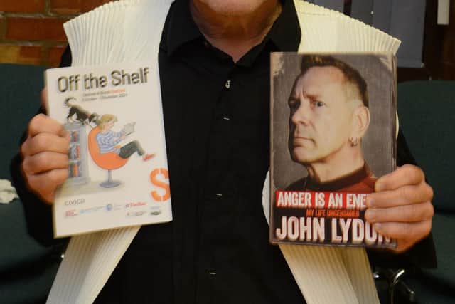 John Lydon aka 'Johnny Rotten' pictured at the Octagon Centre in Sheffield as part of the Off the Shelf festival.