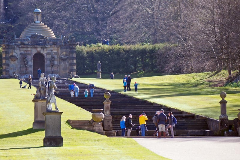 Visitors check out one of Chatsworth's outdoor attractions.