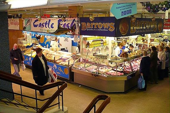 Ken's picture of Castle Market fish and meat stalls, taken in 2008