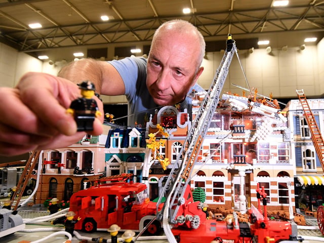 Rick Whines pictured with his lego set.