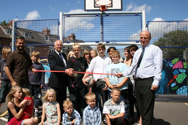 The revamped play area at Canal Wharf  was officially opened by Chesterfield Borough Council Jordan  Dannatt and Cllr Lomas  back in 2008