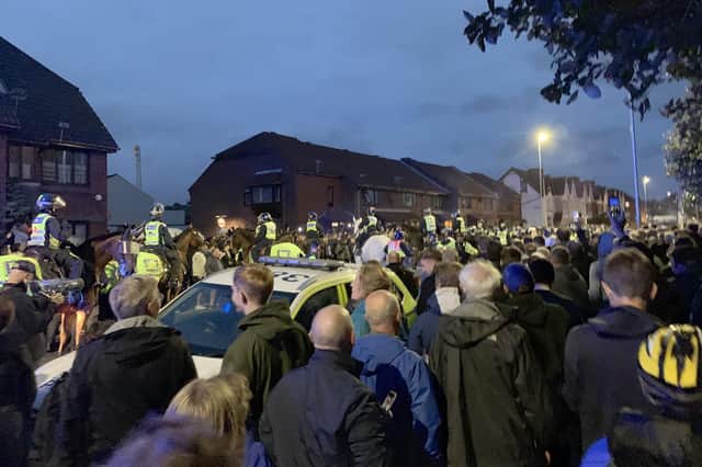 Police ran their 'biggest ever football operation' in Hampshire on September 24 as Pompey played Southampton at Fratton Park for the third round of the Carabao Cup.

Pictured is: Police after the match where the Blues lost 4-0.

Picture: Ben Fishwick (240919-9824)