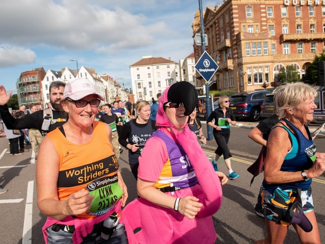 Action from the Great South Run. (201019-261)