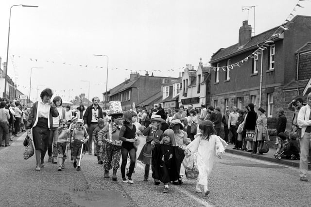 Children in fancy dress for the Davidson's Mains and Cramond Gala day in Edinburgh June 1982.