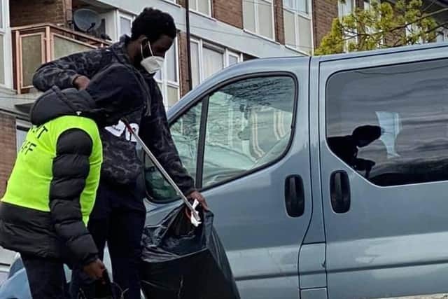 Litter picking in Burngreave. Picture by Safiya Saeed.