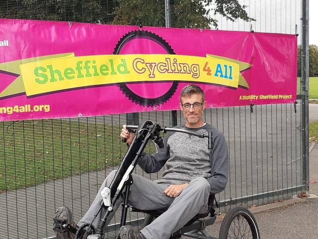 Tom Collister from Sheffield Cycling 4 All objected to plans to turn the area of Hillsborough Park, Sheffield where his charity organises cycling sessions for people with disabilities into an activity hub