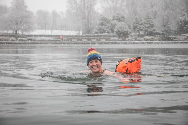 In these temperatures, wild swimmers can enjoy just a few minutes before the cold gets too much
