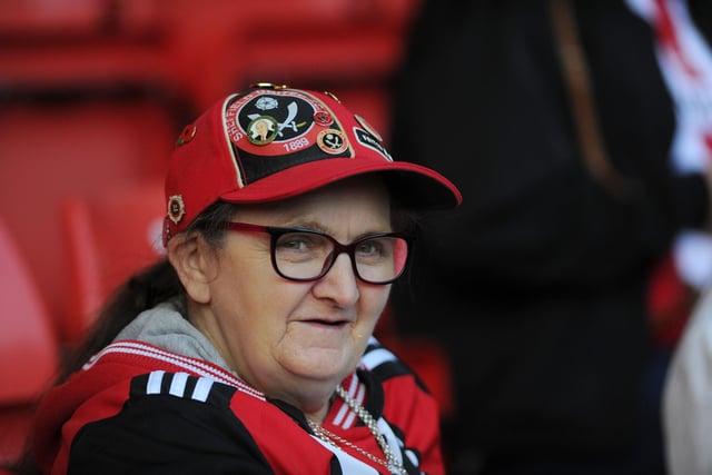A fan looks on during the Sky Bet Championship match between Sheffield United and Norwich City at Bramall Lane in September 2017.
