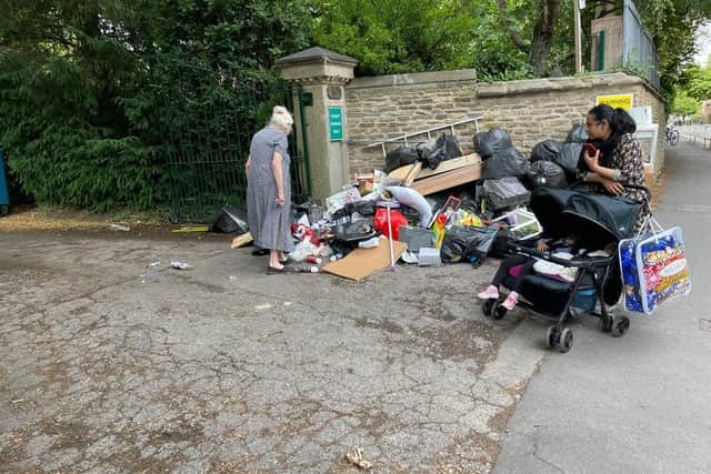 Students have been blamed for dumping piles of rubbish on the streets of Sheffield at the end of their tenancies