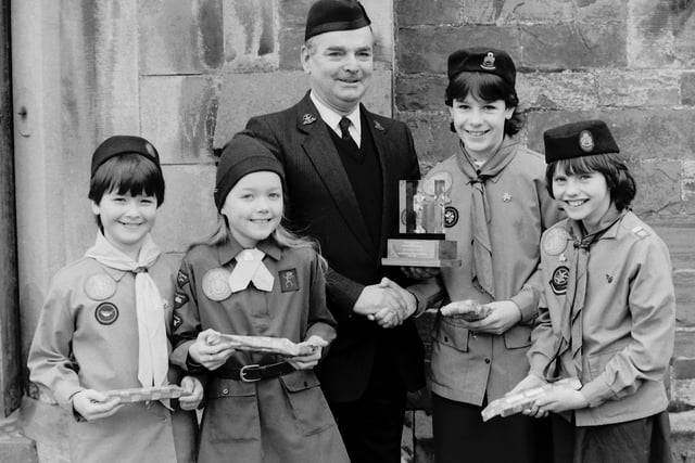 Hawick Girl Guides celebrate 75 years of Guiding, March 1985.