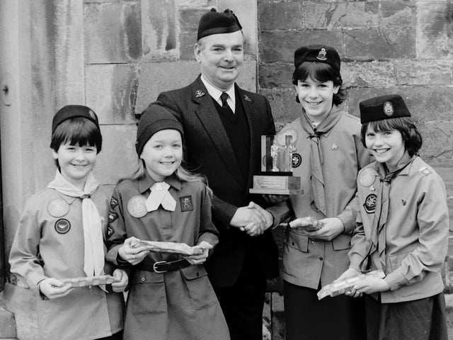 Hawick Girl Guides celebrate 75 years of Guiding, March 1985.