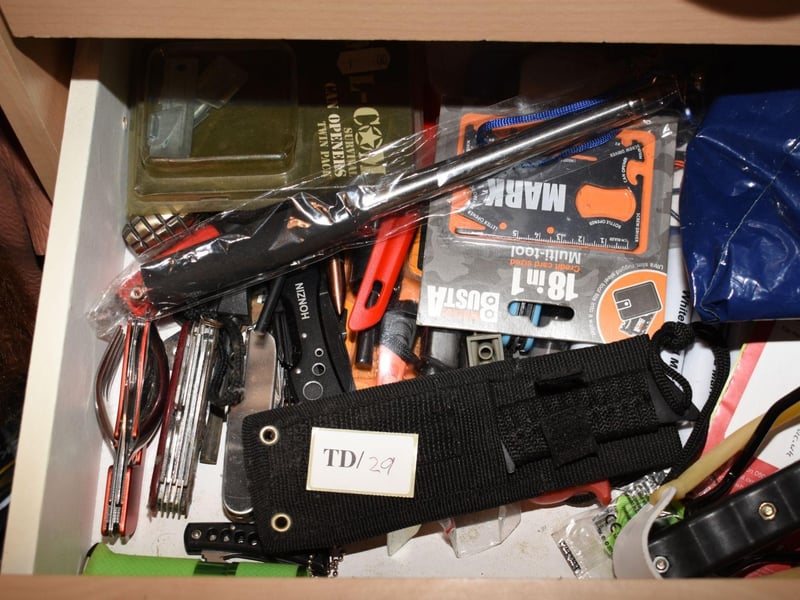 Weapons gathered by Broadhurst.