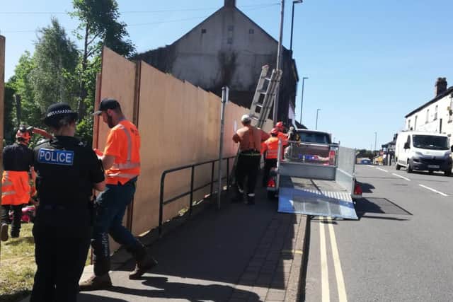 Police were called to Cobden View Road in Crookes, Sheffield, amid concerns over work taking place on a popular green space earmarked for development